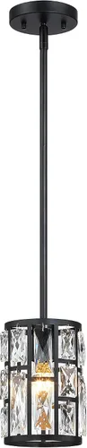Miniatura 18 de MEXO Lámpara Colgante de Cristal Moderna Accesorio de Iluminación Paquete de 2 con Acabado Dorado Iluminación Colgante Candelabro de Cristal