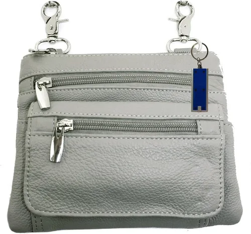 Silver Fever - Bolsa de acordeón de cuero para ciclista y cinturón cruzado, Gris, Bolso de hombro