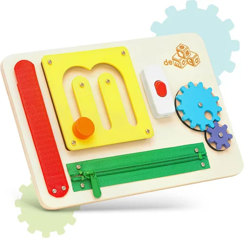 Miniatura 8 de deMoca Tabla de actividades para niños pequeños de 1 año, tablero de madera Montessori de viaje para niños pequeños de 1 a 3 años, actividades