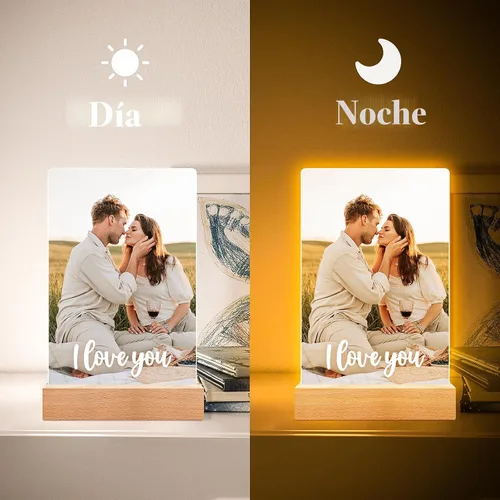 Miniatura 3 de Bulaient Marco de fotos personalizado, marco de fotos personalizado con luz nocturna, marcos de fotos personalizados, regalos de aniversario