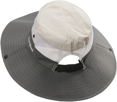 Miniatura 2 de Sombrero de sol de verano para mujer, cola de caballo – Protección UV de malla de ala ancha plegable con agujero para cola de caballo