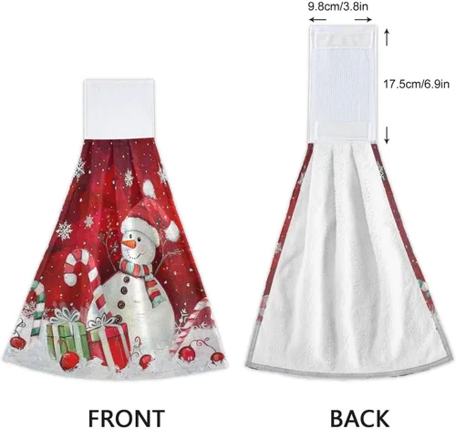 Miniatura 4 de Boccsty Toallas de baño con diseño de muñeco de nieve de Navidad, 2 piezas, toallas de baño de mano de invierno, toallas de cocina, toallas de té
