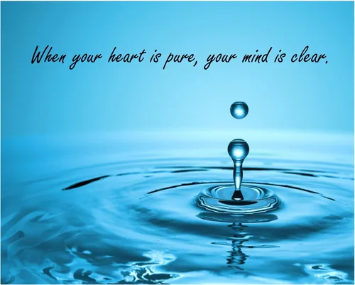 When Your Heart Is Pure, The Mind Is Clear - Decoración de pared de afirmaciones positivas onduladas de agua, arte de pared inspirador para