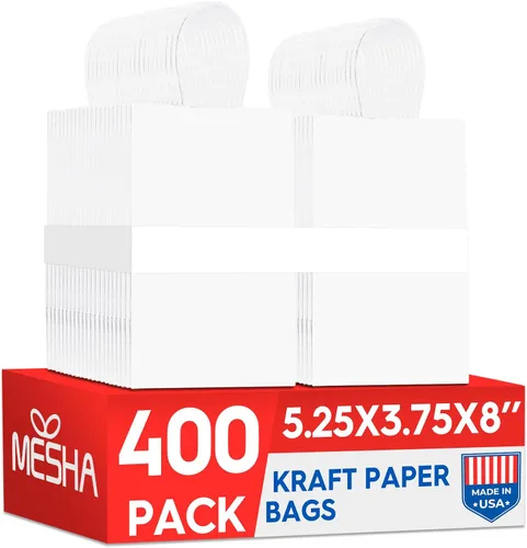 Miniatura 13 de MESHA Bolsas de papel kraft marrón de 10 x 5 x 13 pulgadas, 100 unidades, bolsas de regalo grandes con asas a granel, bolsa de compras reutilizable