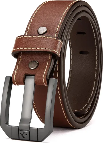Leather Gun Belt for Men - 1.5" Heavy Duty Belt for Work CCW
