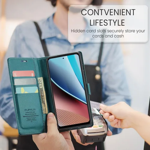 Miniatura 5 de FLIPALM Funda tipo cartera para Samsung Galaxy A14 5G con bloqueo RFID, soporte para tarjeta de crédito, de piel sintética, con función atril, funda