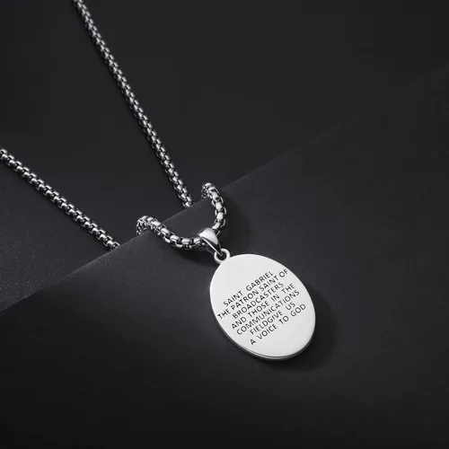 Miniatura 259 de Collar de plata de ley 925 con medalla de San Patrón, colgante de protección católica, amuleto, joyería religiosa para hombres y mujeres