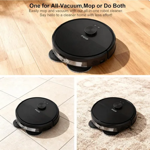 Miniatura 9 de Robot aspirador con vaciado automático, robot aspirador y trapeador, trapeador de bordes FlexiArm, succión de 5000 Pa, sistema dual cero enredos