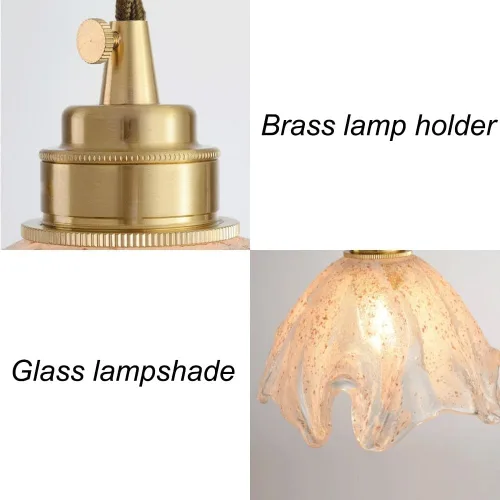 Miniatura 6 de Modern Creative Irregular Glass Pendant Lights, Nordic Retro Gold Hanging Pendant Lamp, Brass Adjustable Cord E27/E26 Sockets Chandelier for Kitchen