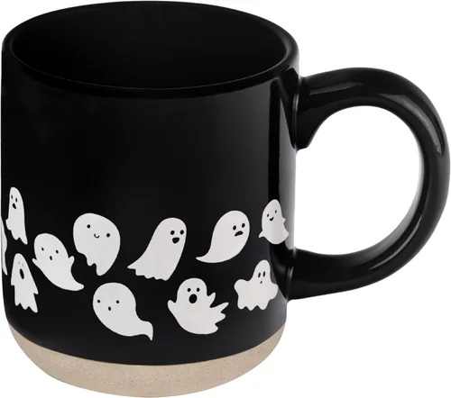 Miniatura 12 de Sweet Water Decor Taza de café de otoño con diseño de hojas marrones, taza de gres de 14 onzas para té y sidra, apta para microondas y lavavajillas
