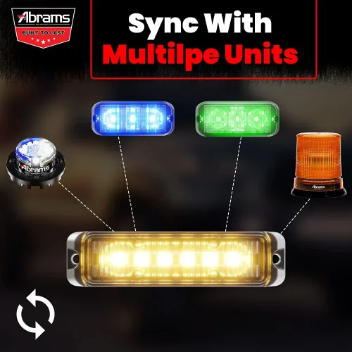 Miniatura 6 de Abrams SAE Clase-1 Flex 12 [Azul/Azul] 36W - 12 LED Luz de rejilla LED para vehículos policiales y de emergencia médica, luz estroboscópica