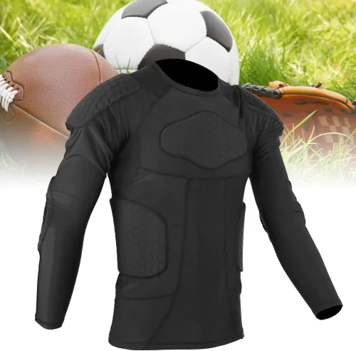 Miniatura 8 de VGEBY - Equipo de protección de fútbol acolchado, anticolisión, transpirable, antigolpes, protección contra golpes, compresión, acolchada, protector