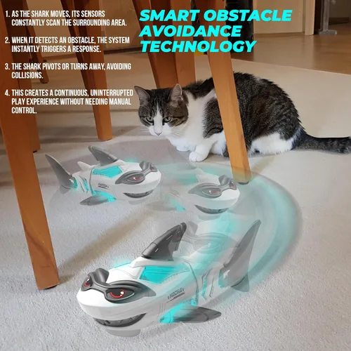 Miniatura 3 de puzgic Juguete de tiburón interactivo con música y luces para niños, cambio de dirección automática, juguete para caminar y gatear para bebés de 3