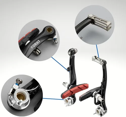 Miniatura 4 de Corki Cycles Linear Mountain Bike V-Brake Set delantero y trasero 2 pares - Pastillas de freno de 2.756 in