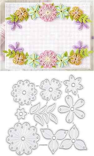 Troqueles de césped y flores para hacer tarjetas, troqueles de corte de metal para álbumes de recortes, suministros de fabricación de tarjetas de