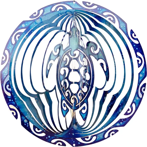 Miniatura 10 de VP Home Giratorio de Viento Cinético Mandala Explosión Floral para Patio y Jardín Giratorio de Viento Exterior Metal Grande Decoración 3D de Mandala