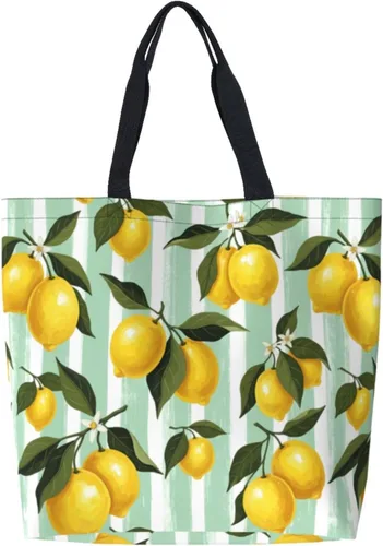 Miniatura 31 de Famame Canvas Tote Bag Large Women Casual Shoulder Bag Handbag Reusable Multipurpose Shopping Grocery Bag