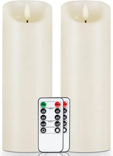 Miniatura 7 de 5plots Velas LED de Pilar con Efecto Radiante sin Llama Parpadeantes de Color Blanco Puro de 3" x 6" con Carcasa Transparente, de Vidrio Irrompible