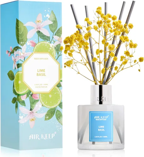 Miniatura 35 de Airkeep Juego de difusor de junco, 3.38 onzas líquidas (3.4 fl oz), difusor de aceite de niebla marina y sal marina con 8 varillas de caña, difusor