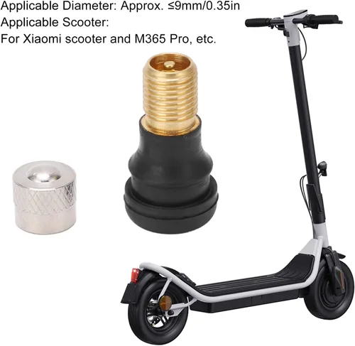 Miniatura 6 de Keenso Válvula de vacío de neumáticos sin cámara para scooter eléctrico, 0.8 in de largo para M365 Pro Menos 0.354 in de diámetro de la válvula
