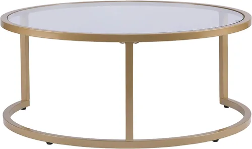 Miniatura 13 de SEI Furniture Evelyn Glam - Mesa auxiliar anidable (2 unidades), color dorado