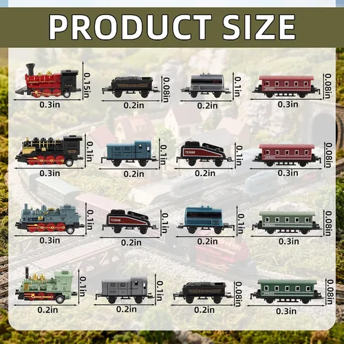 Miniatura 2 de Exasinine 4 Juegos de Modelos de Tren de Vapor con Locomotora de Metal Fundido a Presión con Retroceso para Exhibición o Juego - Decoración Ideal