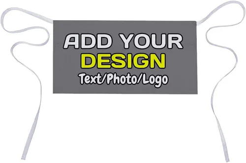 Miniatura 17 de Delantal de cintura personalizado con 3 bolsillos para añadir foto, texto, logotipo, nombre, camarera