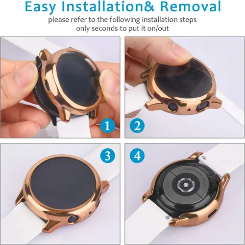 Miniatura 4 de Tobfit Funda compatible con Samsung Galaxy Watch Active 2, protector de pantalla de 1.575 pulgadas, TPU suave alrededor completo para Samsung Galaxy