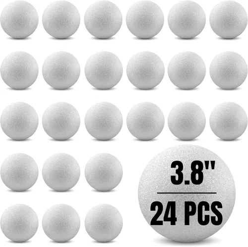 Miniatura 31 de Hygloss Bolas redondas de espuma para manualidades 6 piezas de espuma blanca de 3.8 pulgadas (XPS) para artes, pequeñas bolas de espuma