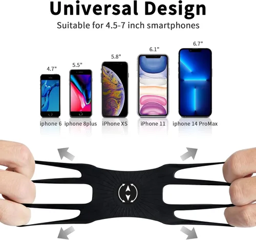Miniatura 5 de Brazalete deportivo 3 en 1 + pulsera+soporte para teléfono de bicicleta, rotación de 360° y desmontable compatible con teléfono celular de 4.5-7