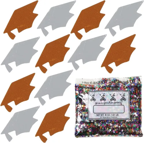 Miniatura 101 de Confetti Grad Cap Negro, Azul Marino Combo - 2 bolsas de media onza (1 oz)