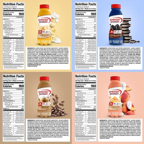 Miniatura 5 de Premier Protein - Batido de proteína, paquete de variedad de 8 sabores, 30 gramos de proteína, sin azúcar añadida, 24 vitaminas y minerales