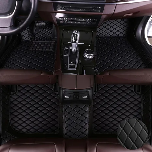 Alfombrillas de automóvil para Toyota Camry 2001-2006, revestimiento de cuero de lujo, protección para todo tipo de clima (juego completo, negro)