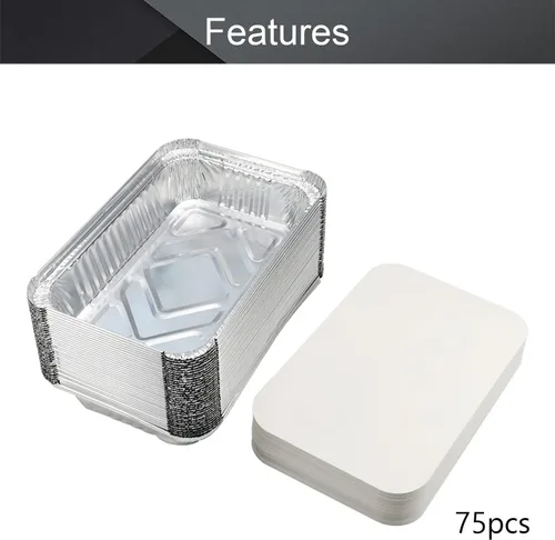 Miniatura 4 de Othmro Sartenes de papel de aluminio de 28.7 fl oz, bandejas reciclables para llevar, recipientes de alimentos de papel de aluminio, sartenes