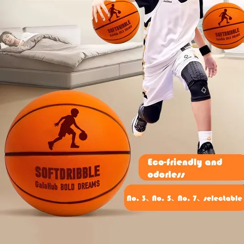 Miniatura 5 de GalaHub Baloncesto silencioso sin compresión Baloncesto de espuma suave sin ruido Pelota sin sonido para entrenamiento en interiores y goteo
