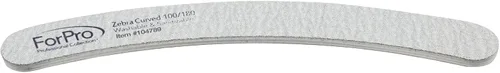 Miniatura 3 de ForPro Professional Collection Zebra - Tabla de espuma curvada, grano 100/180, limas de uñas de manicura y pedicura de doble cara, 7 pulgadas