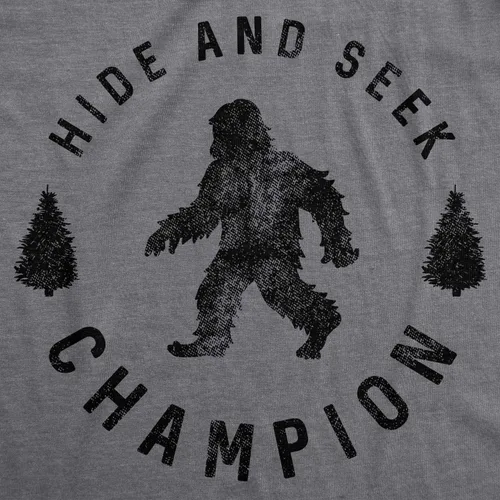 Miniatura 2 de Camiseta para hombre Hide and Seek Champion divertida camiseta de pie grande con estampado gráfico de humor genial, Gris jaspeado oscuro