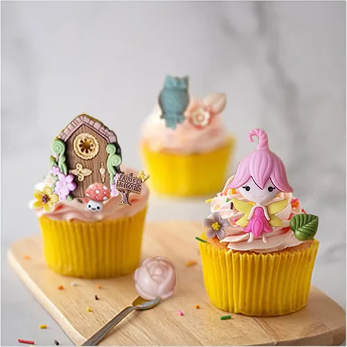 Miniatura 5 de ZiXiang Moldes de silicona encantados para jardín, hadas, gnomo, puerta de casa, ventana, molde de fondant de hongos para decoración de pasteles