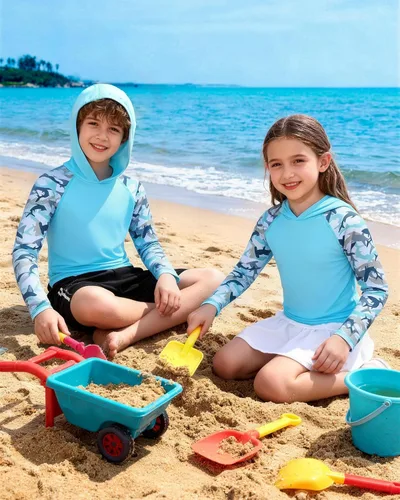 Miniatura 2 de Sudadera con capucha para niños, protección solar UPF 50+, manga larga, protección solar UV, camisa de pesca para niños y jóvenes, camisas de agua