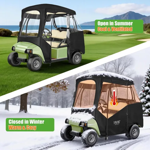 Miniatura 9 de 10L0L Carcasa para carrito de golf para 2 plazas Club Car DS Precedent Adward y Tempo, 600D impermeable y resistente al viento, cubierta