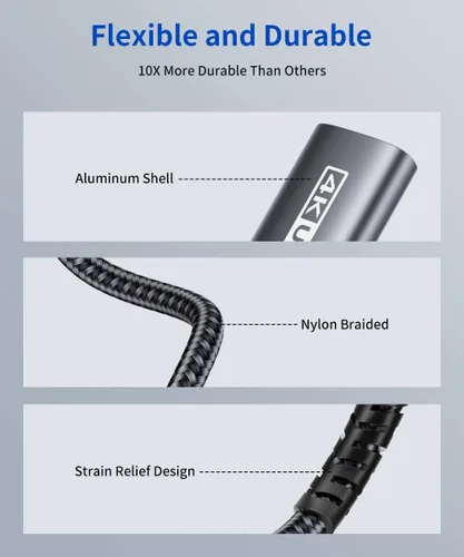 Miniatura 5 de JSAUX Adaptador USB C a DisplayPort 4K a 60Hz, tipo C a puerto de pantalla, adaptador de cable compatible con iPhone 17 Pro/16/15, MacBook Pro 2019