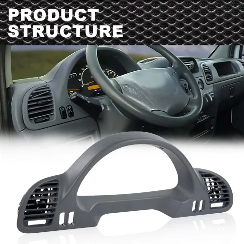 Miniatura 8 de CNNELL Bisel de panel de tablero compatible con Dodge Sprinter 2002-2006 lado izquierdo del conductor con boquilla A/C 5104262AA
