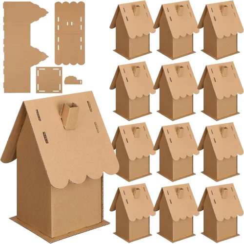 Miniatura 5 de Cholemy 12 piezas de cartón para casa de jengibre de Navidad, manualidades a granel, hacer un cartón de jengibre, manualidades navideñas