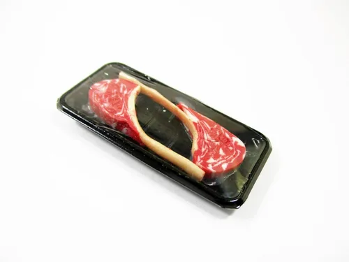 Miniatura 4 de Casa de muñecas Miniature Food 2 Langosta Raw Tomahawk Carne Tray Supermercado Pack 16733