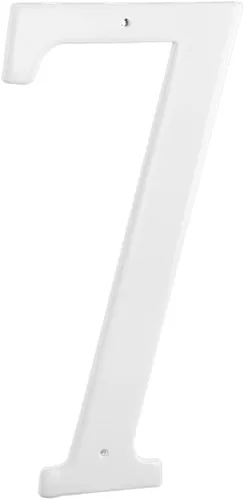 Montague Metal Products CSHN-4-7-W - Placa de aluminio para exteriores con número 7, pequeña, color blanco