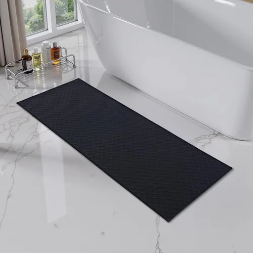 Miniatura 9 de AMOAMI Tapetes de baño ultra delgados, con parte trasera de goma, antideslizantes, absorbentes, para suelo, regadera y lavabo
