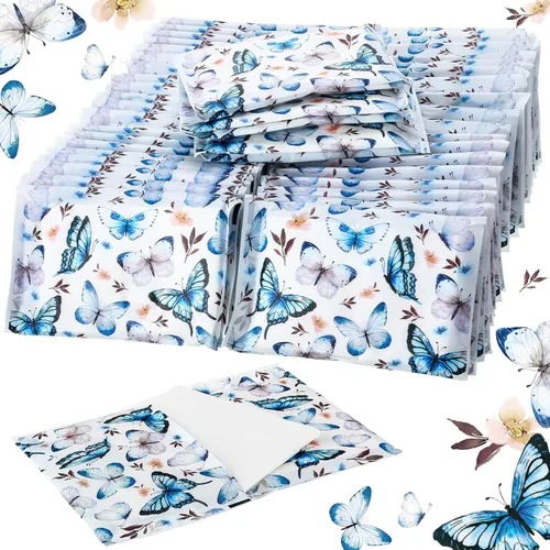 Miniatura 23 de Geyee Paquete de 50 servilletas de papel facial de viaje, pañuelos desechables de bolsillo para invitados de boda, viajes, bolsa escolar