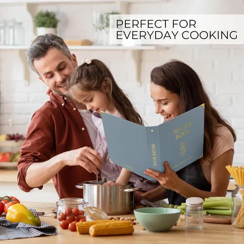 Miniatura 6 de Carpeta estética de recetas de 8.5 x 11 pulgadas con cubierta impermeable, el libro de recetas perfecto con fundas de plástico para escribir tus