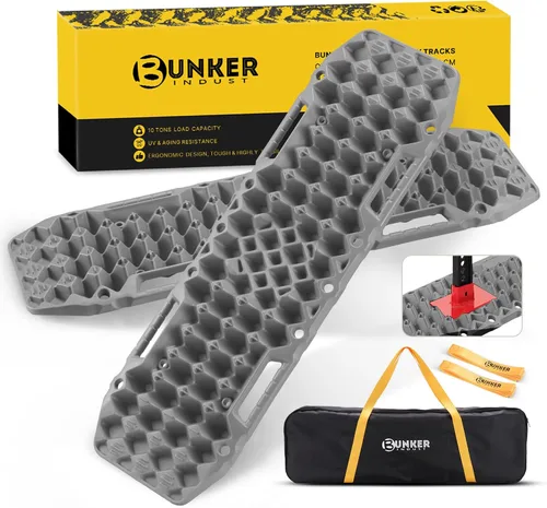 Miniatura 12 de BUNKER INDUST - Tablas de tracción todoterreno con base de gato, par de pistas de recuperación 4X4 para Jeep Truck, alfombrilla de tracción
