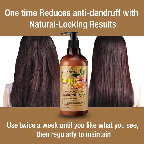 Miniatura 2 de Champú de jengibre para el cabello caspa, tratamiento anticaspa, champú para el cuidado del cuero cabelludo seco con picazón, aceite de extracto